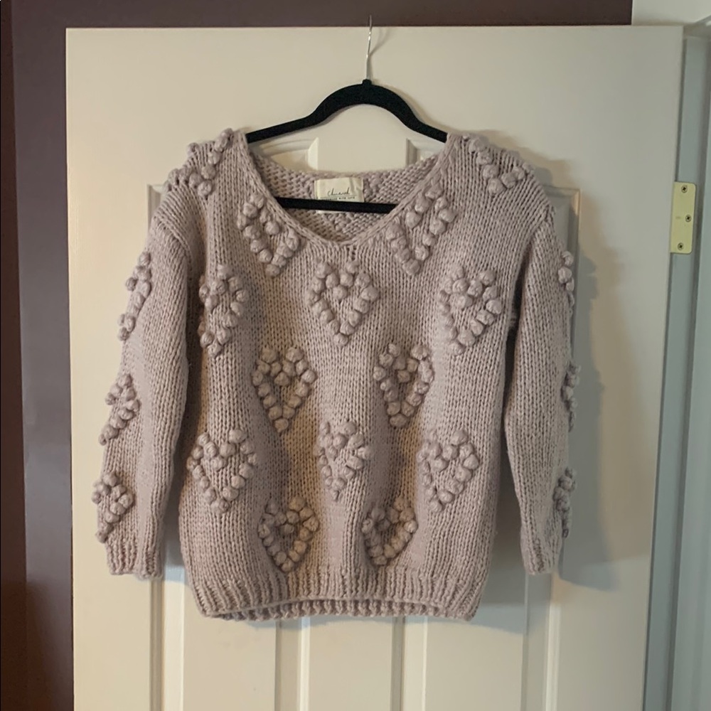 Chicwish Textured V-Neck Sweater - Light Purple